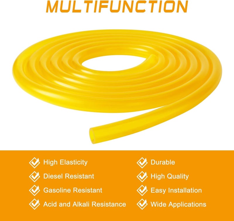 steauty 9.8 Feet Long Fuel Line Gas Tube Fuel Transfer Hose (ID 8mm * OD 12mm) with Hose Clamps, High Transparency, Corrosion Resistance PVC Material for Automotive Fuel Systems Engines - Image 4
